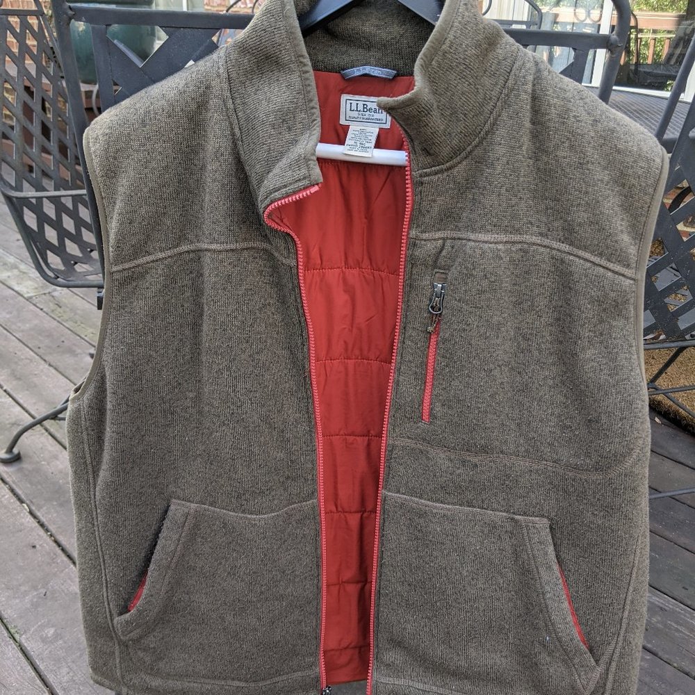 LL Bean Brown Insulated Vest XL